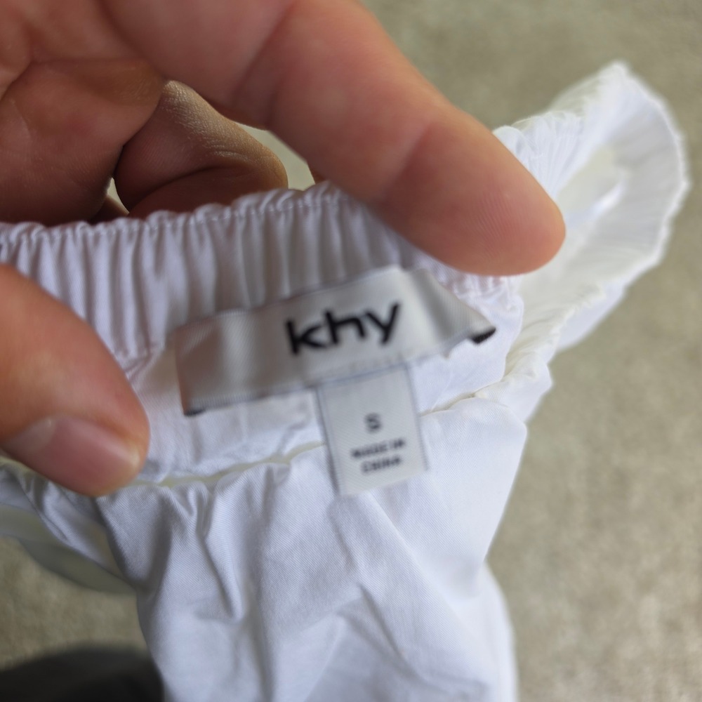 Khy Poplin Bubble Mini Skirt Womens Small White Puffed Voluminous Kylie Jenner - Picture 4 of 10
